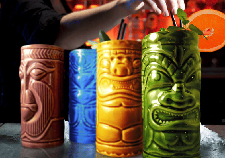 Set 4 Pahare Tiki -- un cadou inspirat