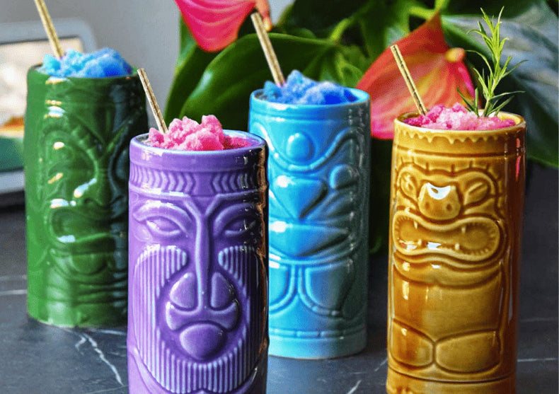 Set 4 Pahare Tiki -- un cadou inspirat