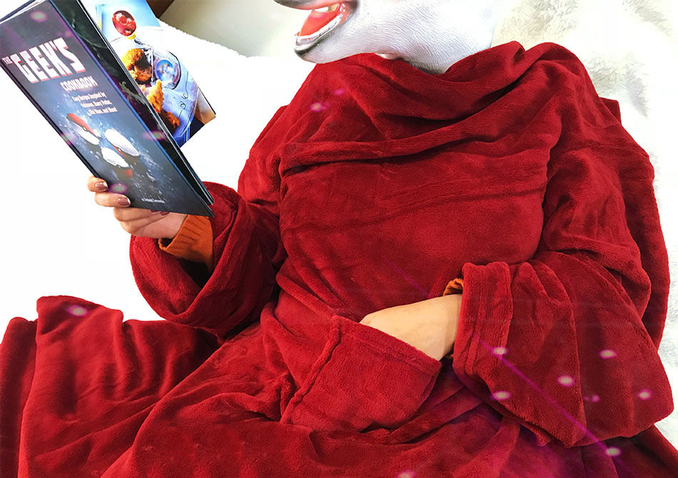 Patura cu Maneci Deluxe -- Rosu/Bordo