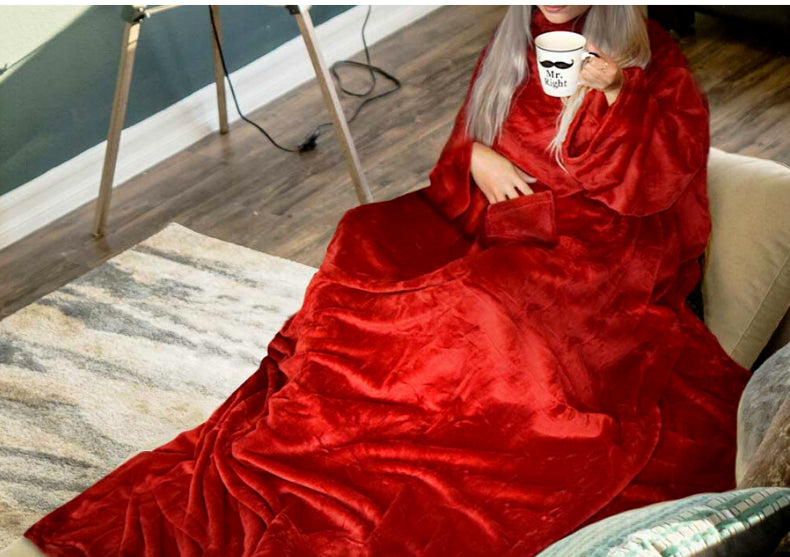 Patura cu Maneci Deluxe -- Rosu/Bordo