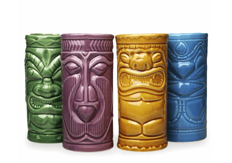 Set 4 Pahare Tiki -- un cadou inspirat