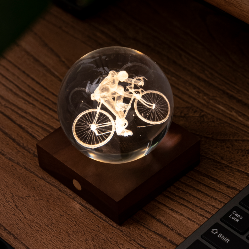 Lampa 3D cristal CICLISTUL