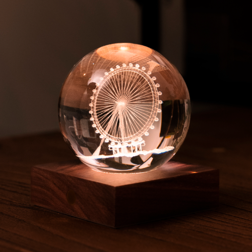 Lampa 3D Roata de Cristal