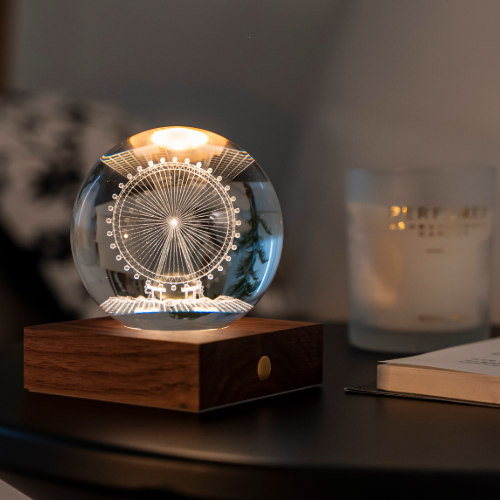 Lampa 3D Roata de Cristal