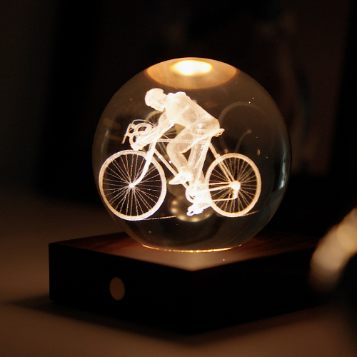 Lampa 3D cristal CICLISTUL