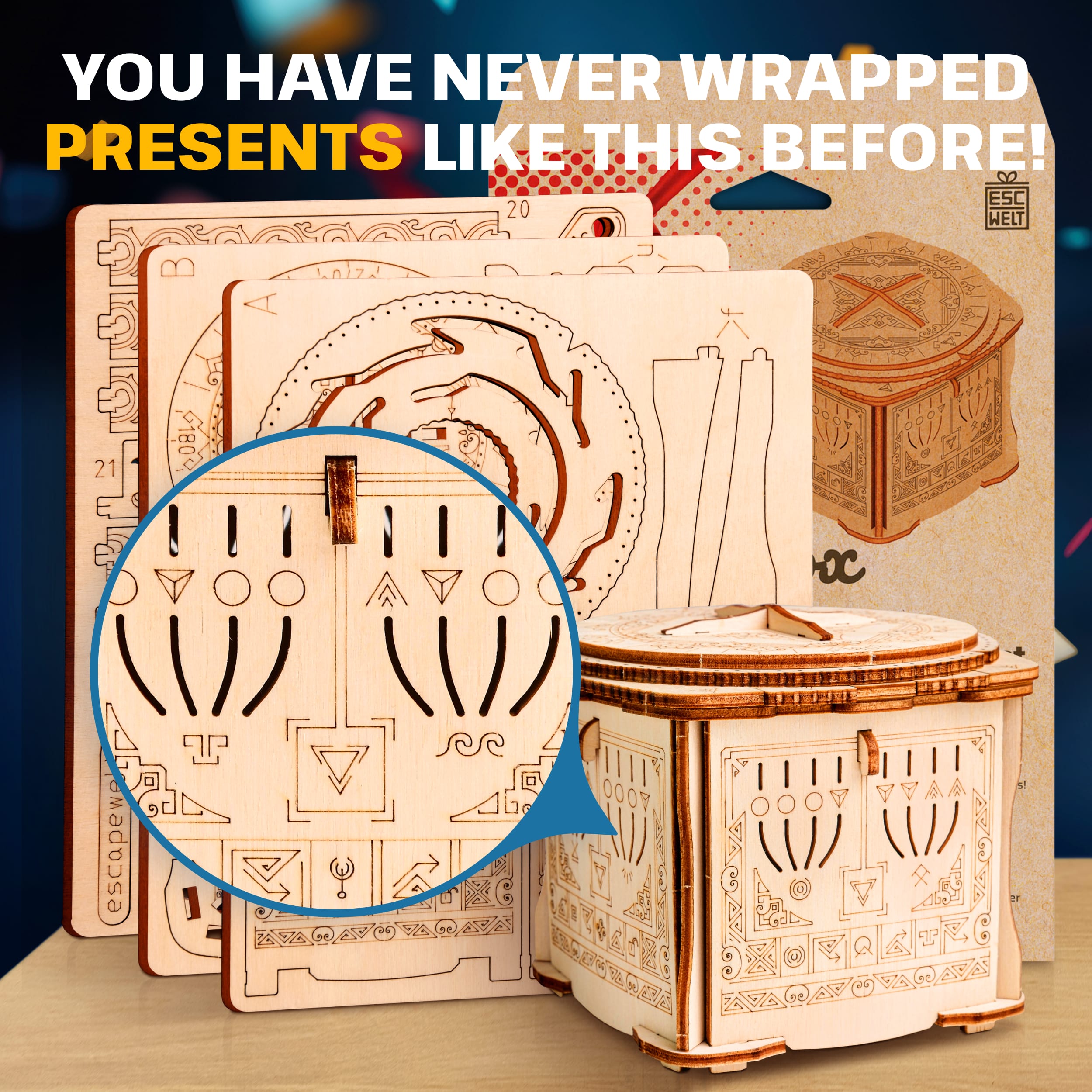 WOODEN SECRET BOX LOCK BOX (DIY KIT)