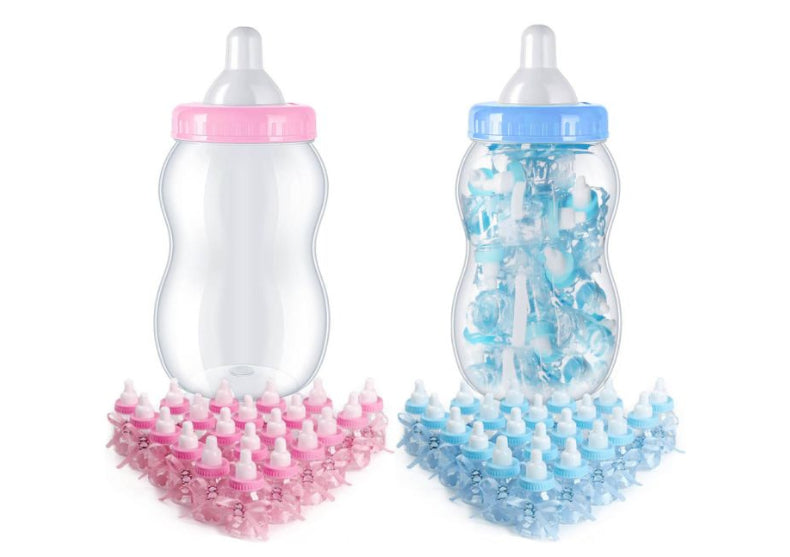 Set 30+1 Biberoane Baby Shower -- Albastru
