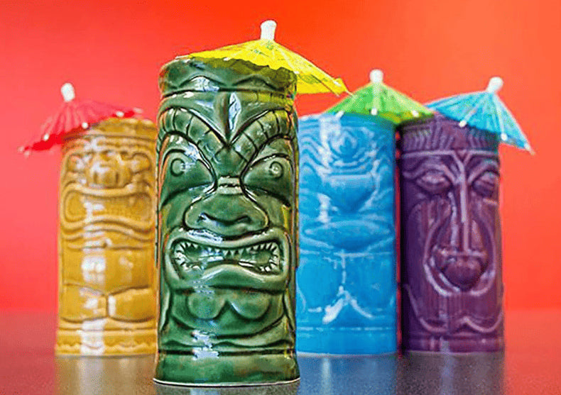 Set 4 Pahare Tiki -- un cadou inspirat