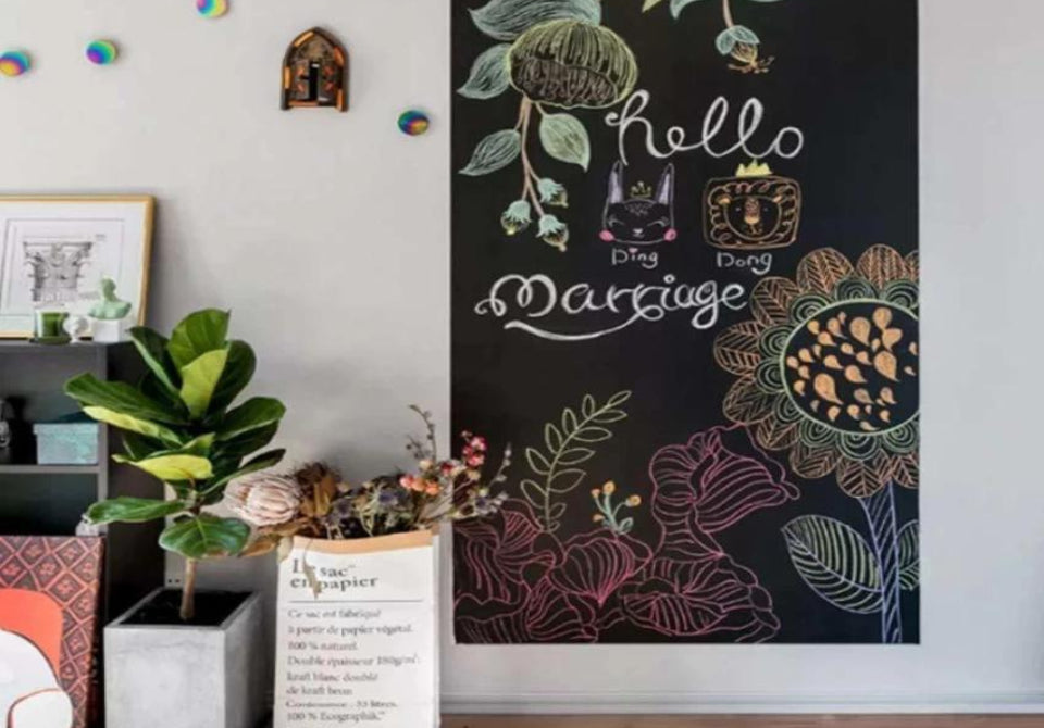 Sticker tapet tabla de scris -- Organizeaza-ti timpul ca la scoala!