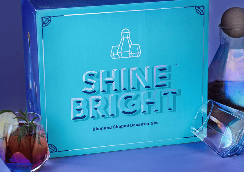 Set Shine Bright - decantor rainbow cu pahare irizate