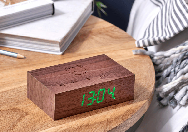 Ceas Flip Click Clock - Bambus