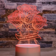 Lampa 3D Buchet de flori cu mesaj --  Transmite gandurile tale dulci