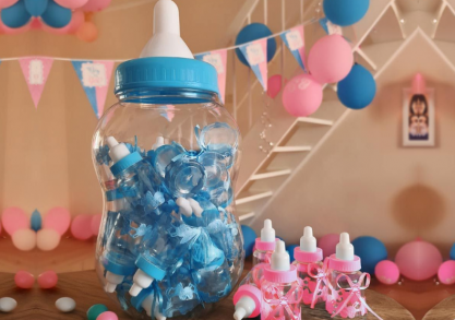 Biberoane Baby Shower -- Pink & Blue